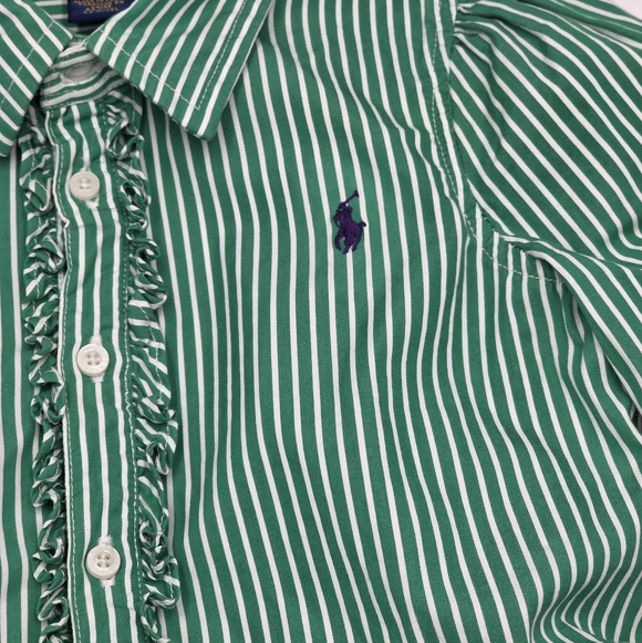 Polo Ralph Lauren green striped dress size 5 - Picture 2 of 5